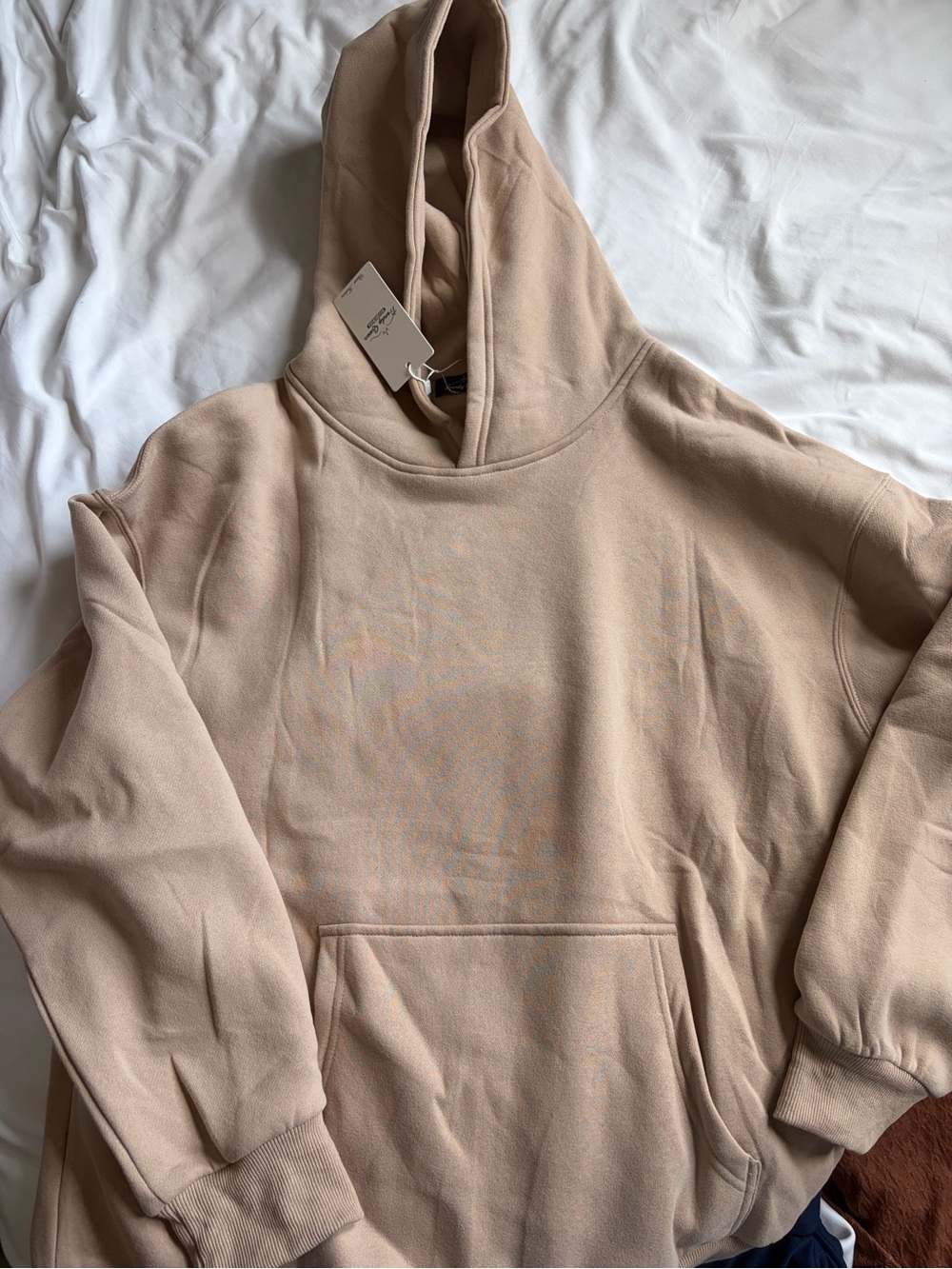 Classic Oversized Hoodie in Beige - Unbranded
